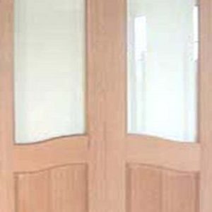 Internal Hardwood Europa (Clear Bevelled Glass) Rebated Pair Un-Finished Door Pair
